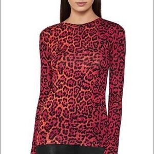 NWT! BCBGMaxAzria Leopard Print Jersey Top